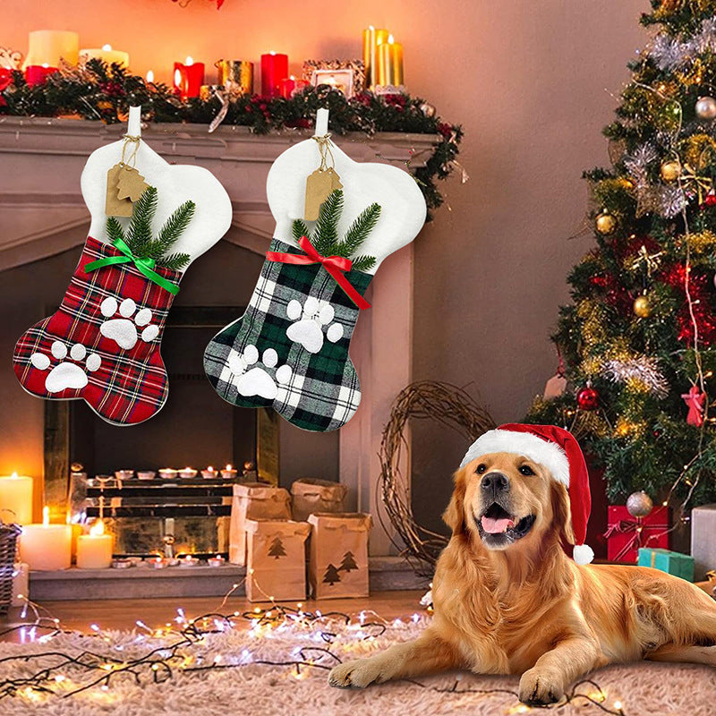 Paw Print Christmas Pet Stocking
