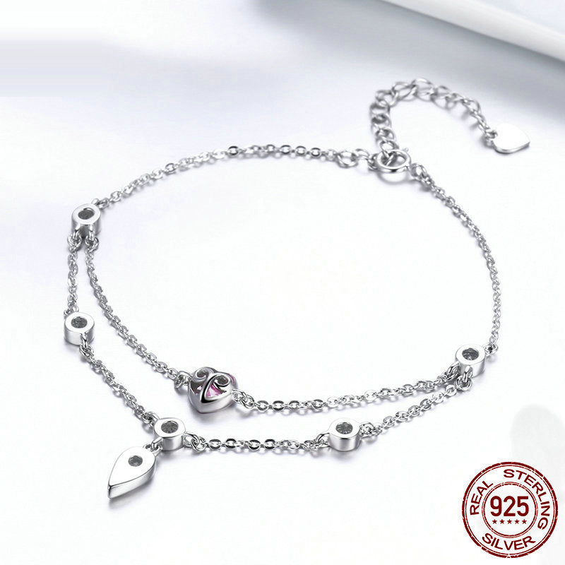 Sweetheart Zircon Bracelet in Platinum-Plated Sterling Silver