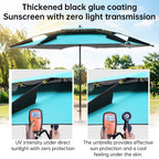 6.6FT Double Canopy Beach Umbrella – UV Protective, Waterproof Sun Shade for Garden, Camping & Fishing