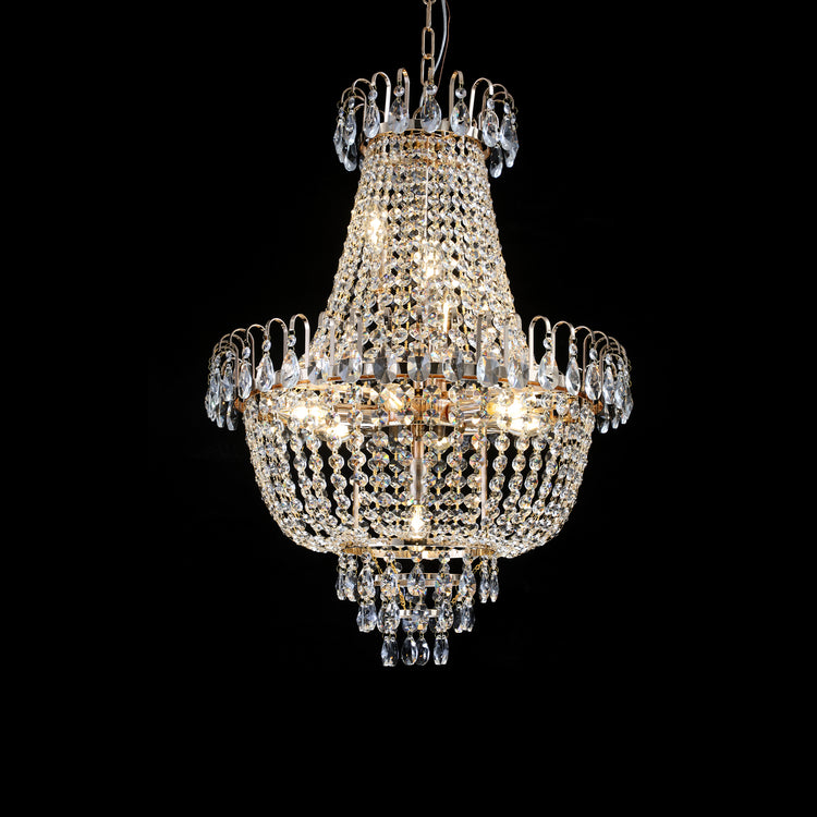 Modern Gold K9 Crystal Chandelier – 21.7-Inch