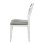 TREXM 6-Piece Dining Set with Table, 4 Chairs & Bench, White & Gray