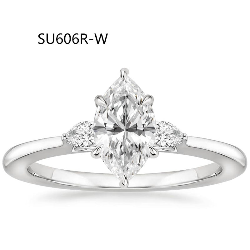 Three-Stone Lab-Grown Diamond Ring | 18K Gold Plated S925 Silver