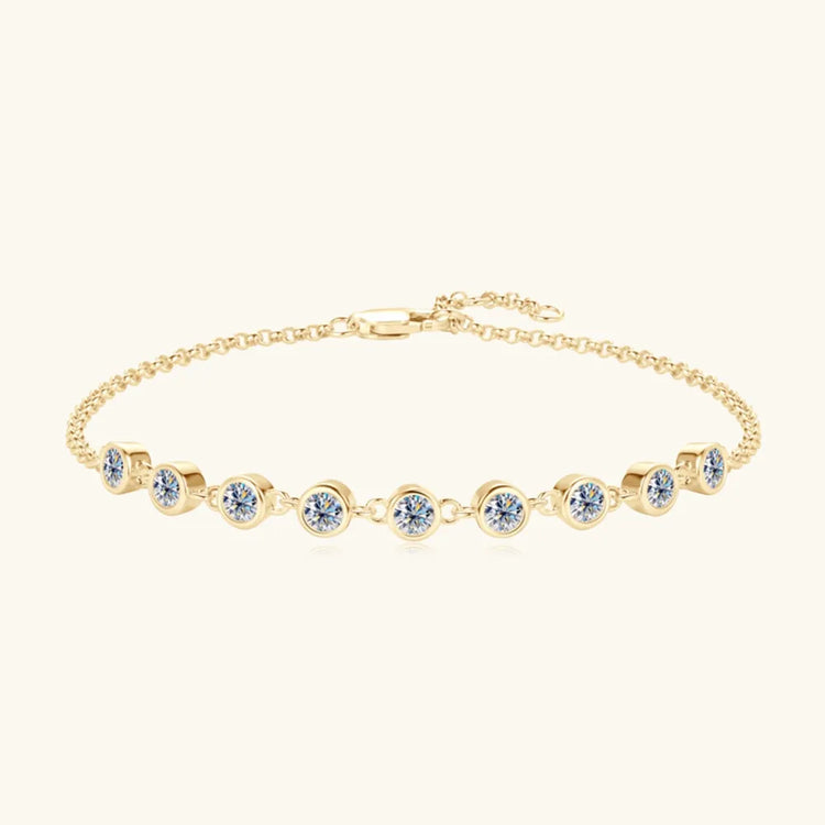 0.9-Carat Moissanite Sterling Silver Bracelet – 18.5 cm