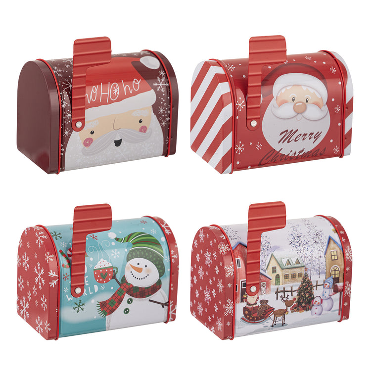 Christmas Tin Mailbox Gift Box