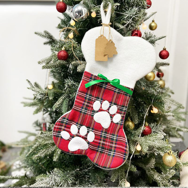Paw Print Christmas Pet Stocking