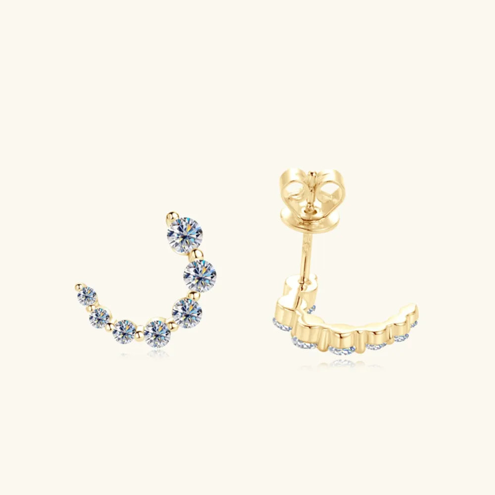 0.72-Carat Moissanite Sterling Silver Stud Earrings – 13 mm