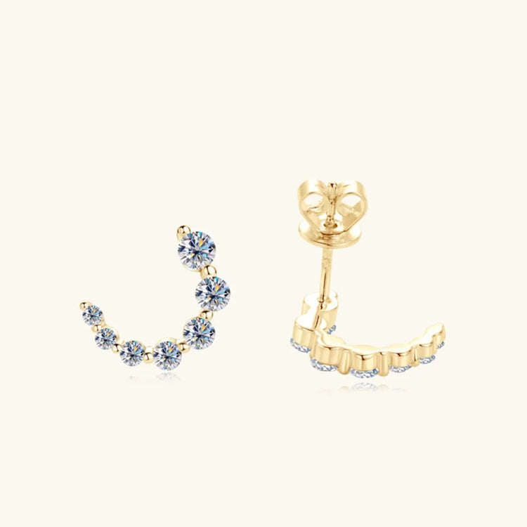 0.72-Carat Moissanite Sterling Silver Stud Earrings – 13 mm