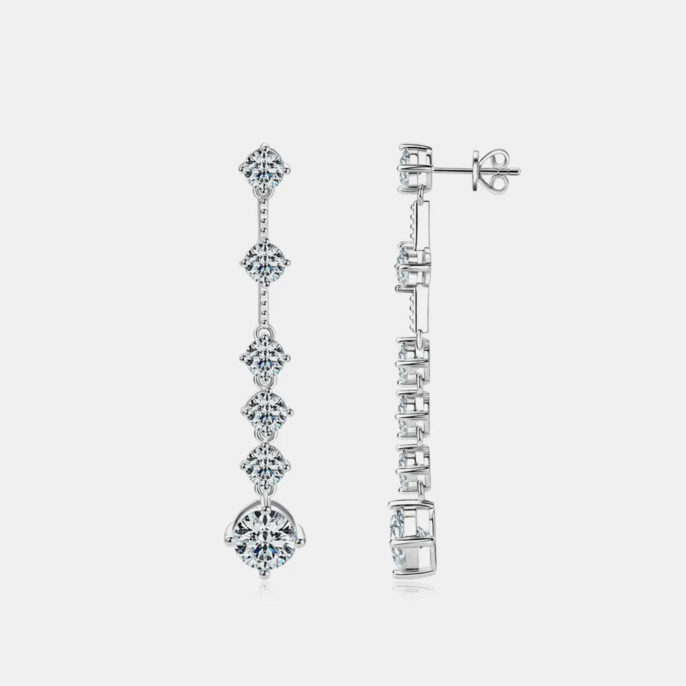 4-Carat Moissanite Sterling Silver Earrings – 53.7 mm