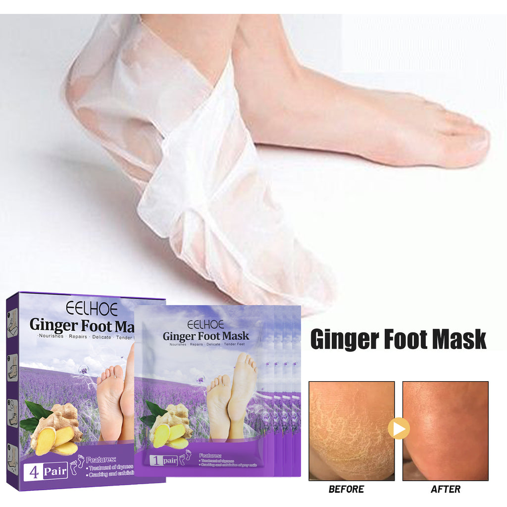 EELHOE Ginger Foot Mask (Box) Foot Moisturizing, Nourishing, Rejuvenating, Exfoliating, Removing Dead Skin, Dry And Cracked Skin Care Foot Mask