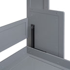 Queen Size Murphy Bed with Fold-Down Desk Shelf, Gray