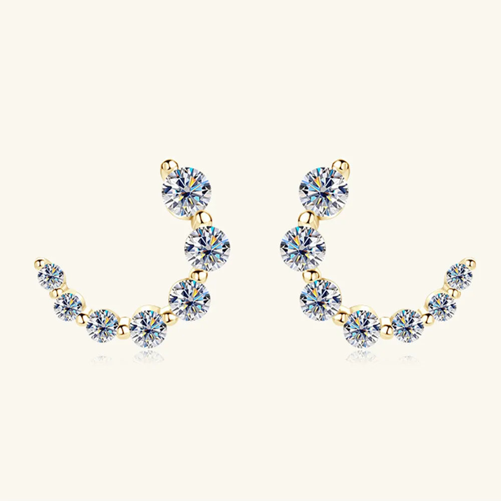 0.72-Carat Moissanite Sterling Silver Stud Earrings – 13 mm