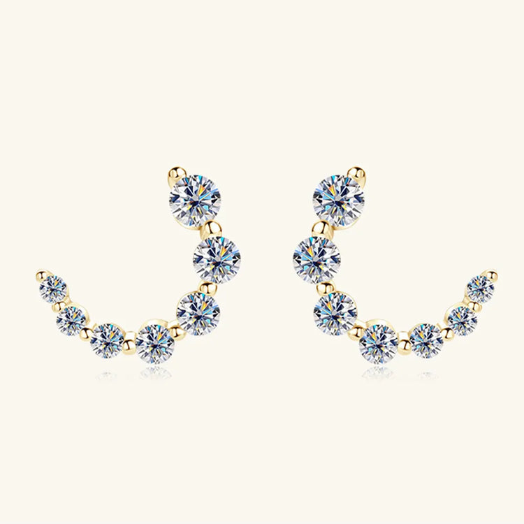 0.72-Carat Moissanite Sterling Silver Stud Earrings – 13 mm