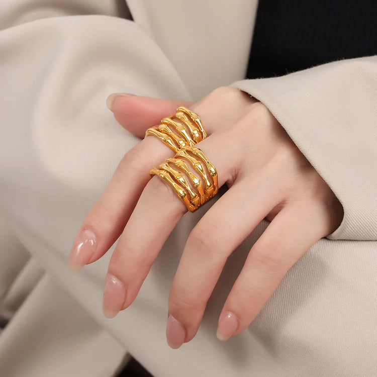 Multi-Layer Titanium Steel Ring – Gold or Silver Tone