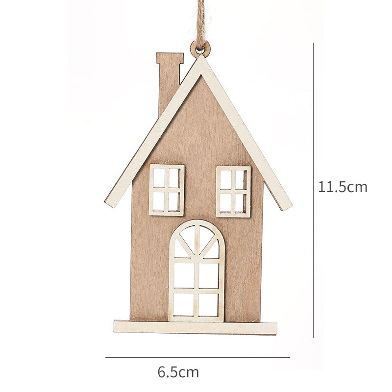 Nordic Wooden House Christmas Hanging Ornament