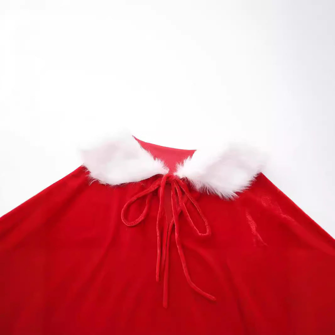 Women's Christmas Elf Costume – Dress, Shawl & Hat