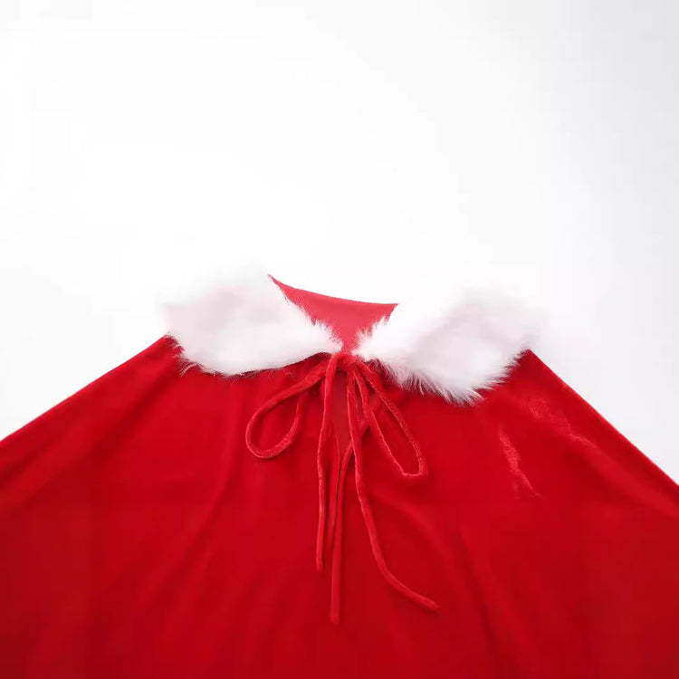 Women's Christmas Elf Costume – Dress, Shawl & Hat