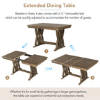 TOPMAX 7-Piece Extendable Dining Set, Golden Brown & Gray
