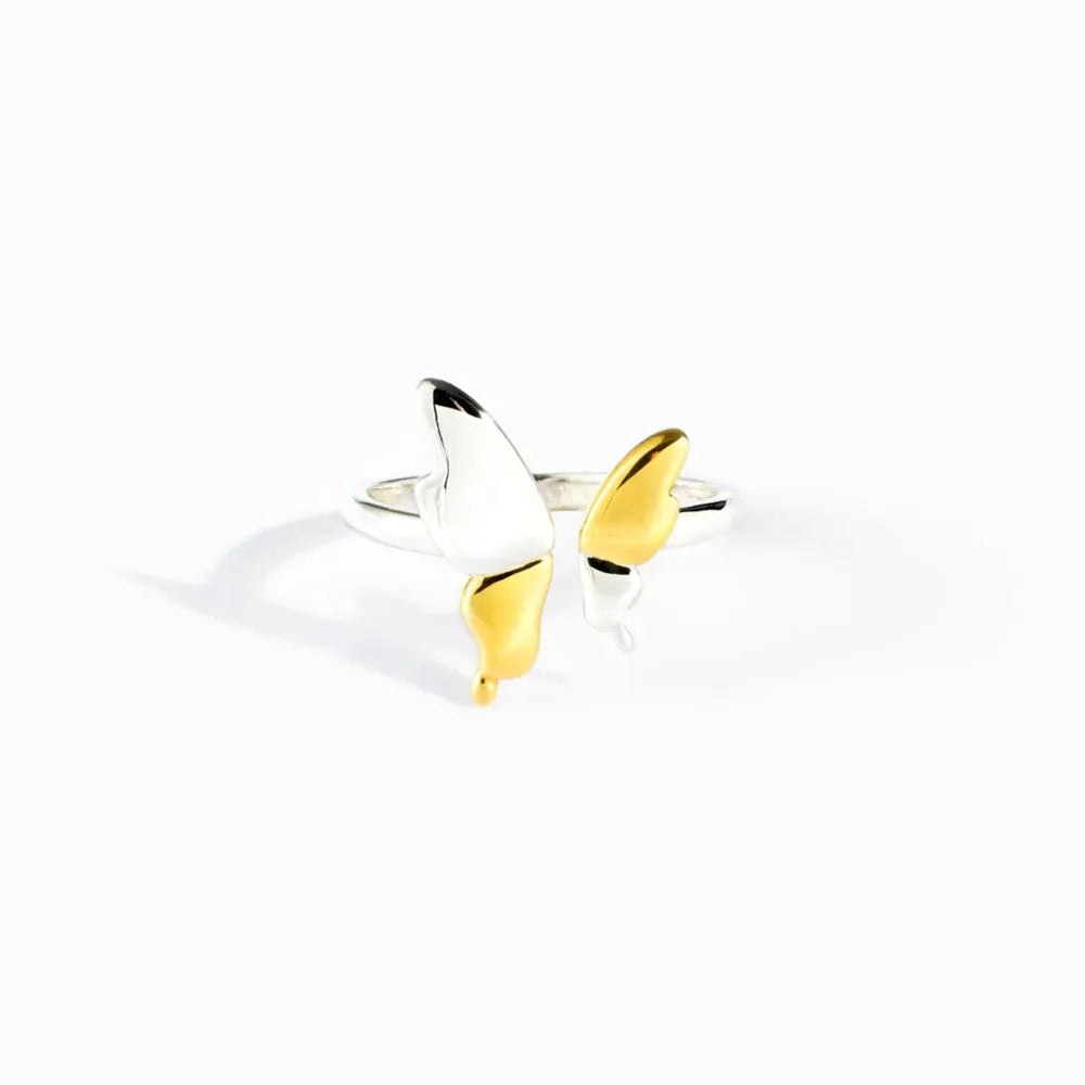 Adjustable Butterfly Ring in 925 Sterling Silver – Gold Tone