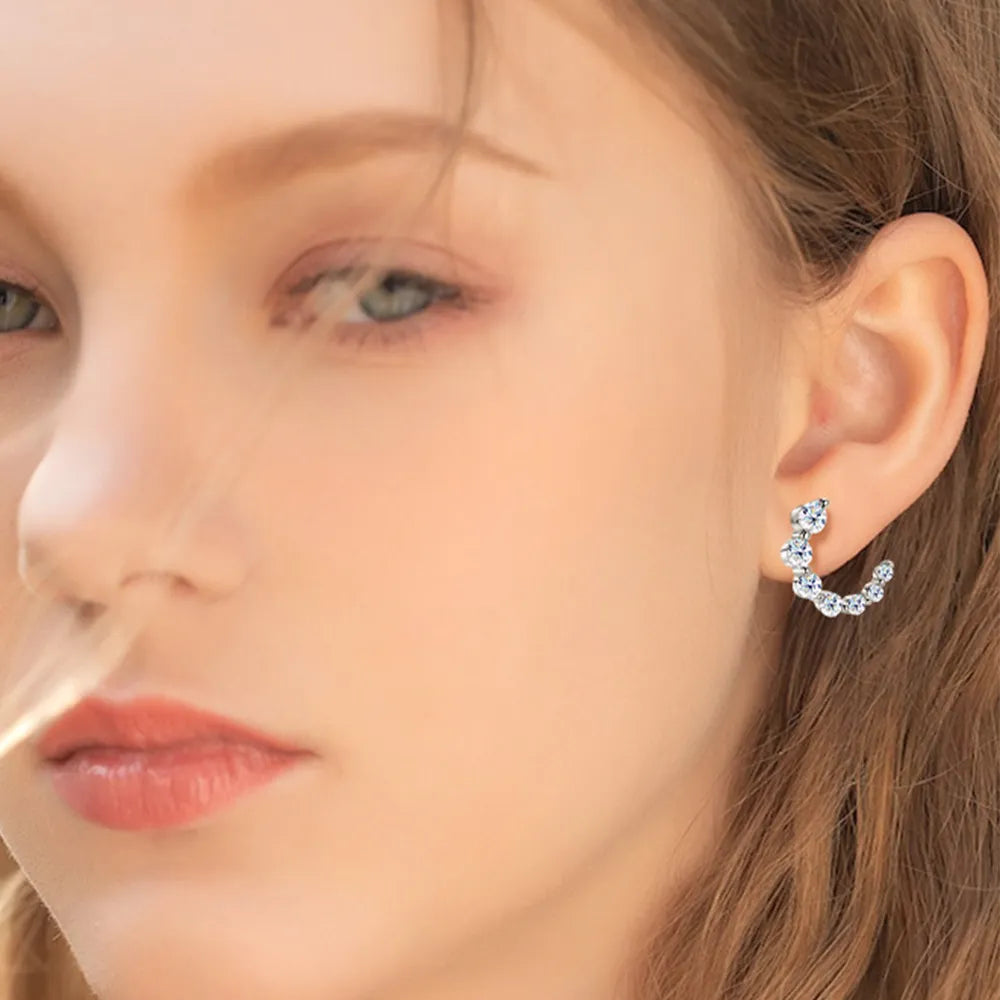 0.72-Carat Moissanite Sterling Silver Stud Earrings – 13 mm