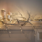 18-Foot Natural Paper Garland with LED Lights & Timer