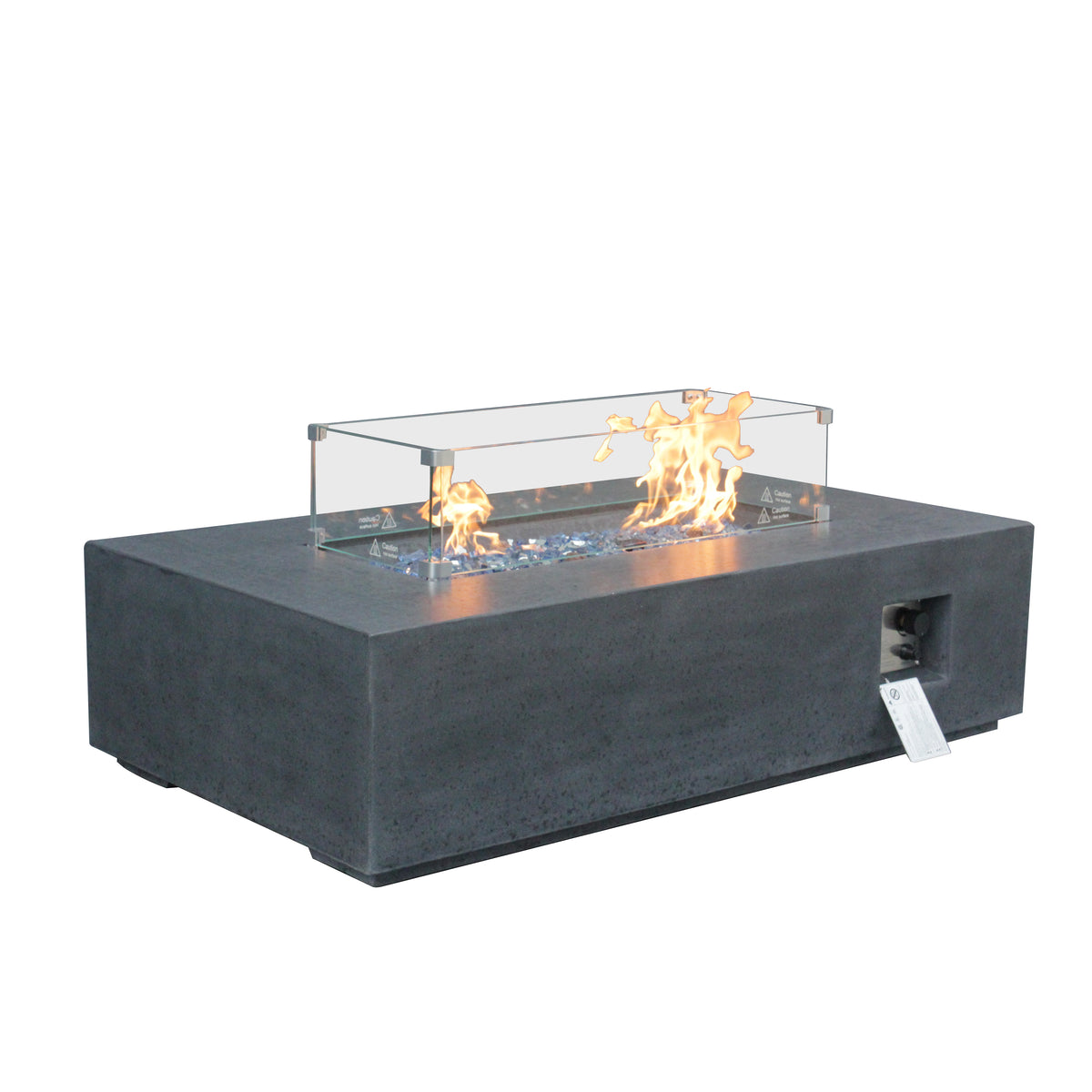 52-Inch Concrete Propane Fire Pit Table, Dark Gray