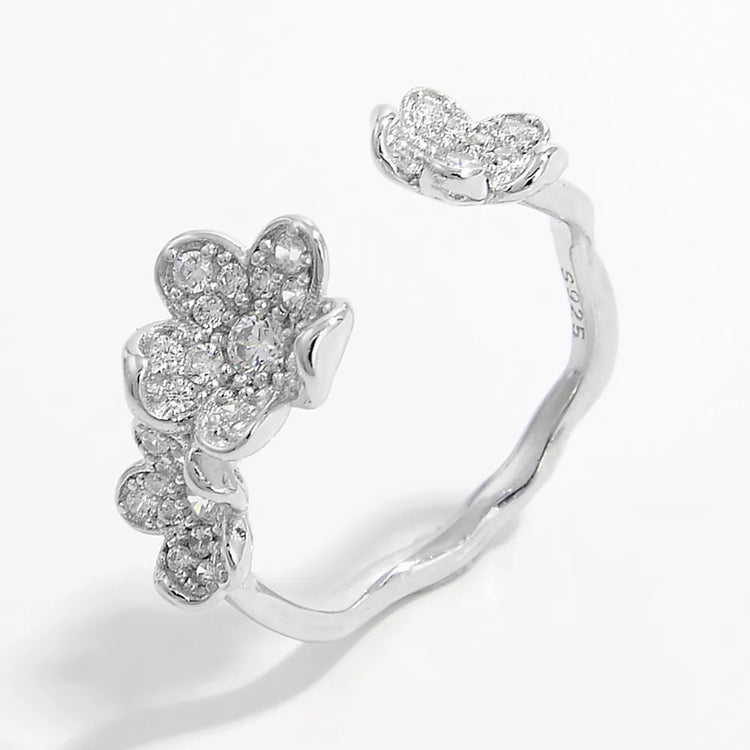 Zircon Open Ring in 925 Sterling Silver