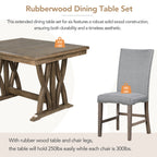 TOPMAX 7-Piece Extendable Dining Set, Golden Brown & Gray