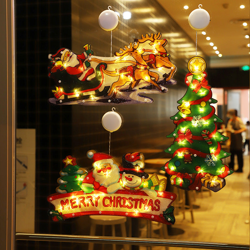 Christmas Lights Window Hanging Lights Christmas Decorative Lights Shop Window Led Sucker Lights Small Colored Lights