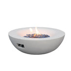 42-Inch Concrete Propane Fire Pit Bowl, Antique White