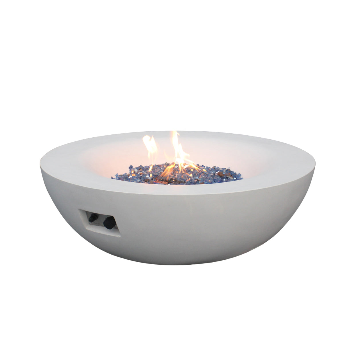 42-Inch Concrete Propane Fire Pit Bowl, Antique White