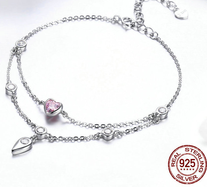 Sweetheart Zircon Bracelet in Platinum-Plated Sterling Silver