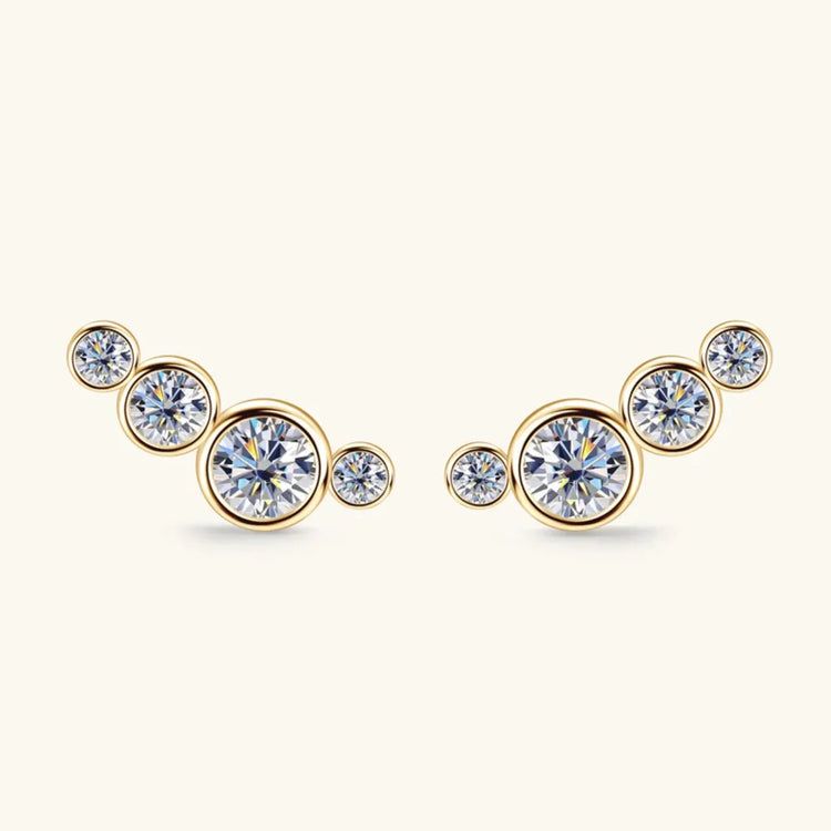 Moissanite Sterling Silver Stud Earring – 9.4 mm, Single