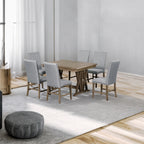 TOPMAX 7-Piece Extendable Dining Set, Golden Brown & Gray