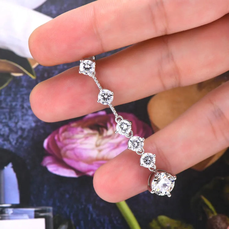 4-Carat Moissanite Sterling Silver Earrings – 53.7 mm