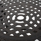 Outdoor Cast Aluminum Circular Dining Table, Bronze