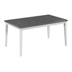 TREXM 6-Piece Dining Set with Table, 4 Chairs & Bench, White & Gray
