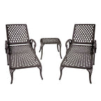Aluminium Cast lounge chair 2pcs brown