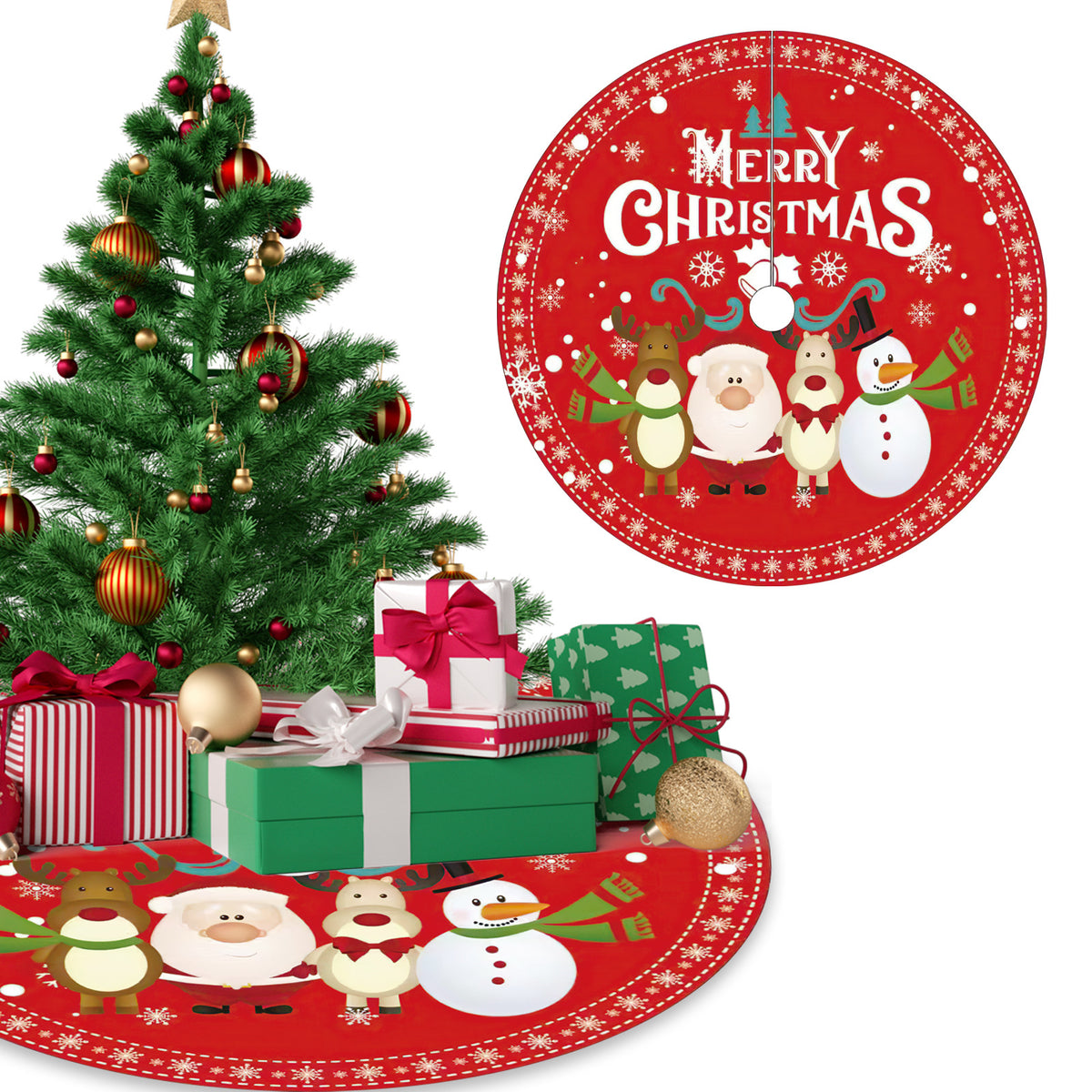Christmas Tree Skirt – 120 cm, Six Festive Designs