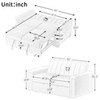 U_STYLE Convertible Soft Cushion Sofa Pull Bed ,for Two People to Sit On