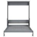 Queen Size Murphy Bed with Fold-Down Desk Shelf, Gray