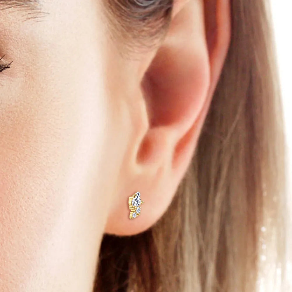 Moissanite Sterling Silver Stud Earrings – 6 mm, Pair