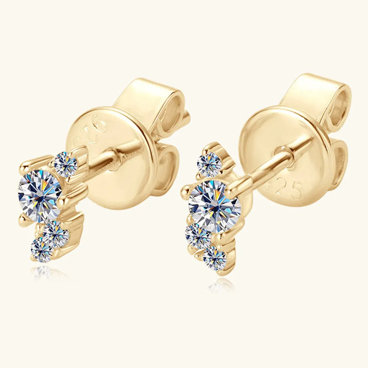 Moissanite Sterling Silver Stud Earrings – 6 mm, Pair