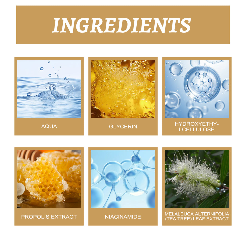 EELHOE Propolis Nicotinamide Photosensitive Essence, Reduces Acne Marks Moisturizes Brightens And Whitens Facial Essence