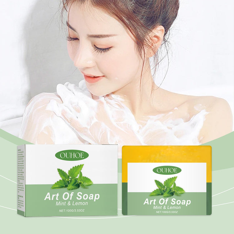 Mint Lemon Solid Soap Gently Cleanses The Body And Moisturizes The Skin With Hand-Made Essential Oil Nourishing Bath Soap