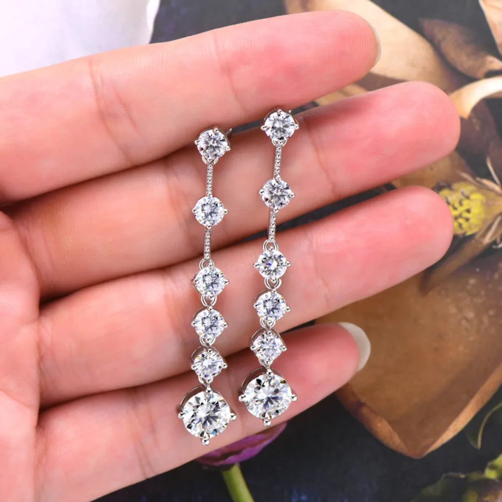 4-Carat Moissanite Sterling Silver Earrings – 53.7 mm