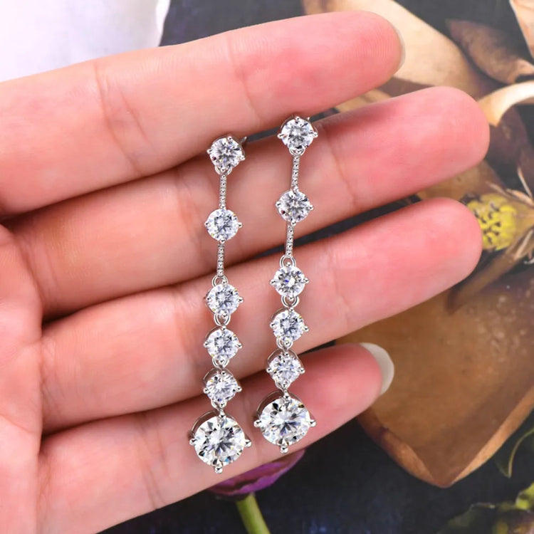 4-Carat Moissanite Sterling Silver Earrings – 53.7 mm
