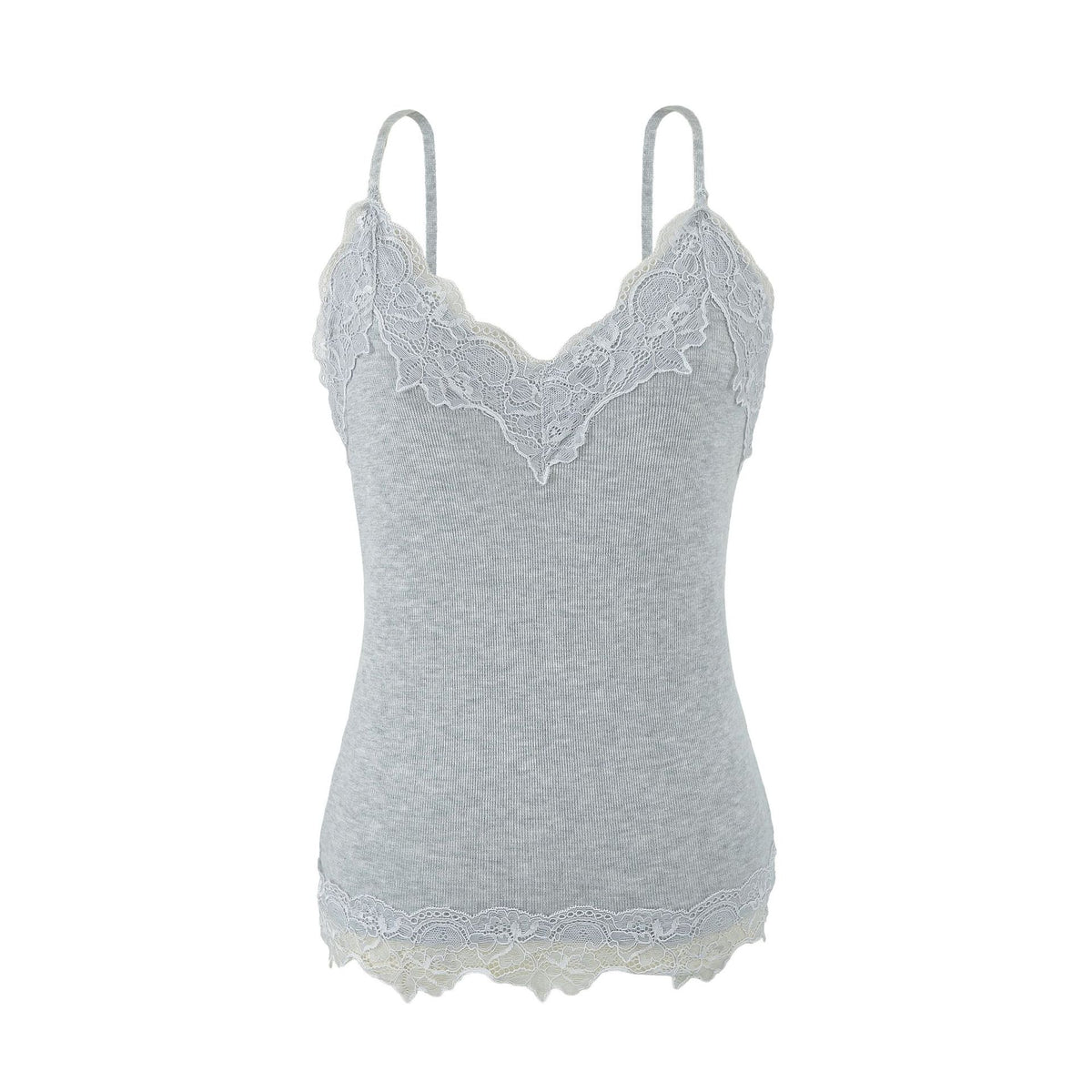 Reversible Wool Blend Camisole with Scalloped Lace Trim  Soft Spring Innerwear Top