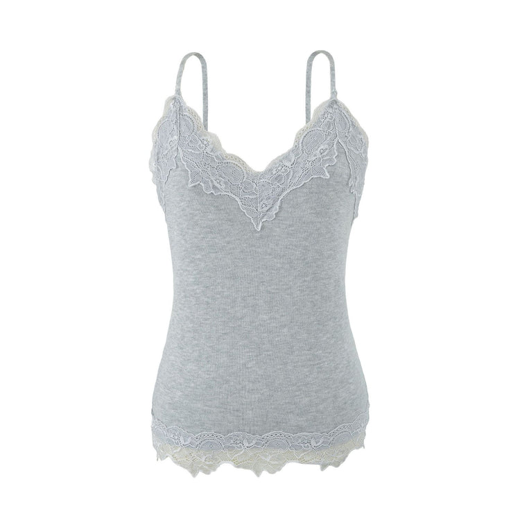 Reversible Wool Blend Camisole with Scalloped Lace Trim  Soft Spring Innerwear Top