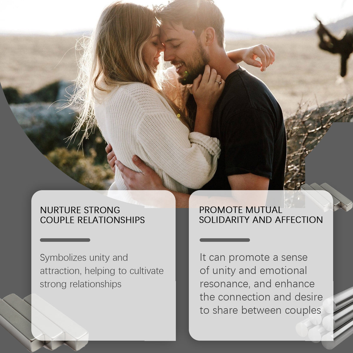 Magnetic Couples Link Bracelet | Glass Bead & Magnet | Unisex