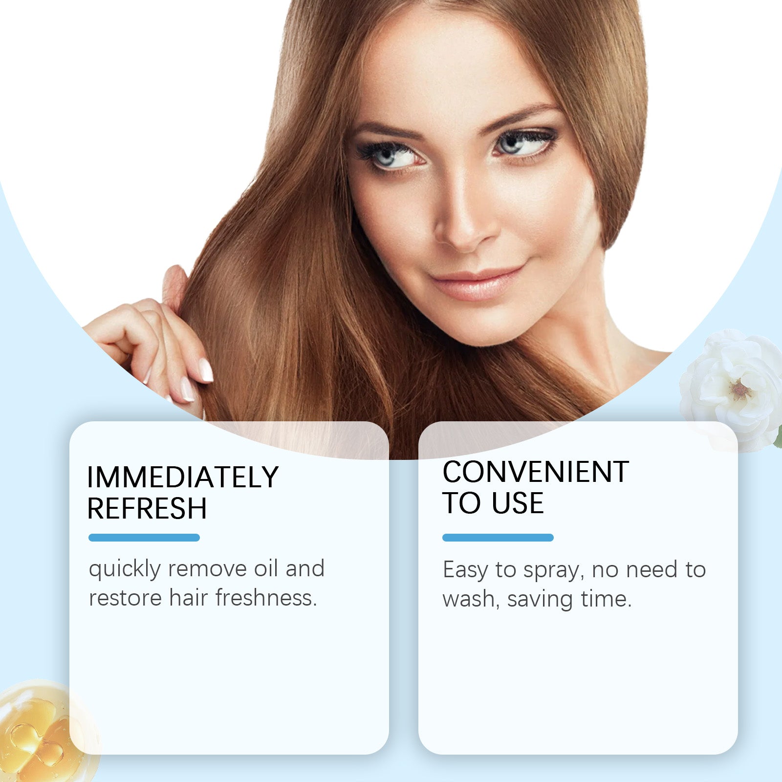 Hoegoa Leave-In Hair Drying Spray Hair Drying Plant Essence Cleans Light, Refreshing And Fluffy Hair
